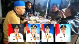 Kolase foto empat mantan bupati di Jambi ngumpul. (TribunJambi.com)