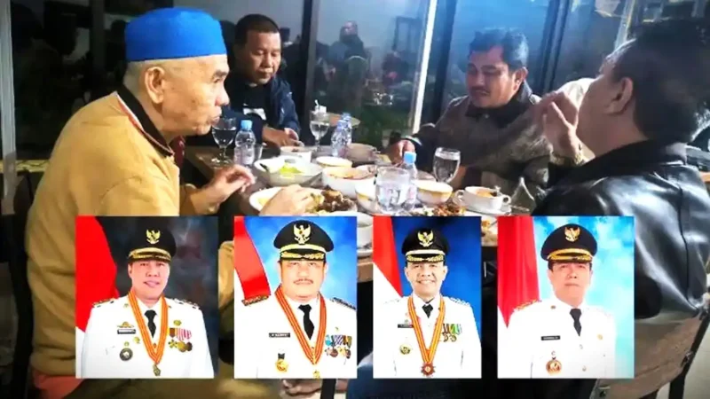 Kolase foto empat mantan bupati di Jambi ngumpul. (TribunJambi.com)