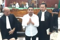 Amsal Christy Sitepu memberikan keterangan kepada wartawan usai mendengar keputusan bebas dari majelis hakim di Pengadilan Negeri (PN) Medan, Rabu (1/4/2026).(KOMPAS.com)