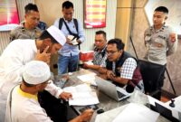 Puluhan santri melapor ke Polda Bangka Belitung terkait layanan pesawat, Jumat (3/4/2026).(KOMPAS.com)