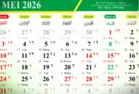 Kalender Mei 2026. Jadwal Idul Adha 2026 Menurut Kalender Hijriyah Kemenag 2026.(Tangkap layar Kalender Hijriyah Kemenag 2026)