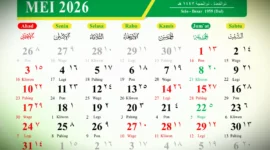 Kalender Mei 2026. Jadwal Idul Adha 2026 Menurut Kalender Hijriyah Kemenag 2026.(Tangkap layar Kalender Hijriyah Kemenag 2026)