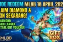 Ilustrasi Kode Redeem MLBB Terbaru Hari Ini 18 April 2026.