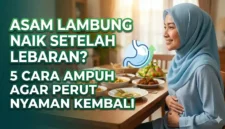 Ilustrasi Terjangkit Asam Lambung. Gemini AI