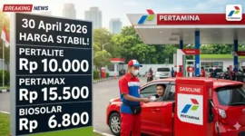 Ilustrasi - Pelayanan BBM di SPBU. Harga BBM Pertamina Hari Ini 30 April 2026.