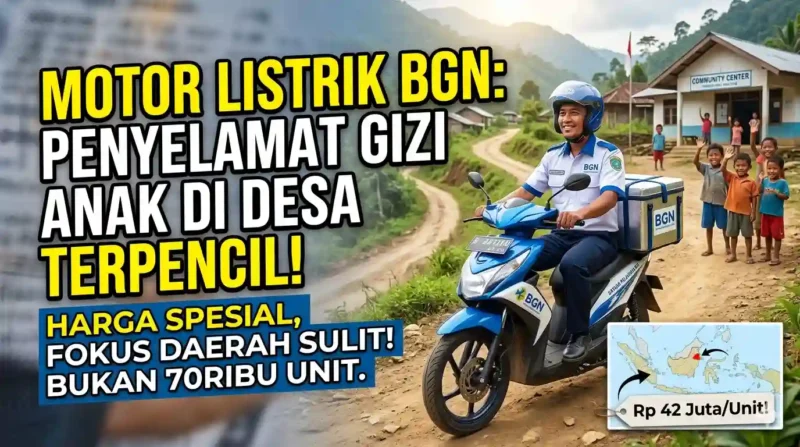 Ilustrasi Dukung Makan Bergizi Gratis, BGN Siapkan Motor Listrik untuk Area Sulit. Gemini AI