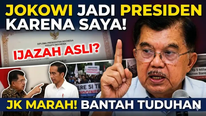 Ilustrasi JK Geram Dituduh Danai Isu Ijazah Jokowi: 