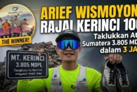Kolase Arief Wismoyono saat Menjuarai Kerinci 100 2026.