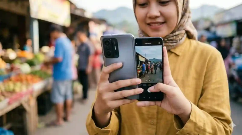 Ilustrasi HP kamera 108MP harga 3 jutaan terbaik. Gemini AI