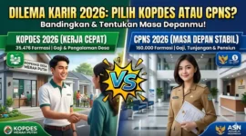 Ilustrasi Kopdes Merah Putih vs CPNS 2026.