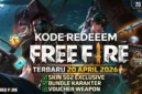 Ilustrasi - Kode Redeem FF 20 April 2026.