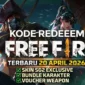 Ilustrasi - Kode Redeem FF 20 April 2026.