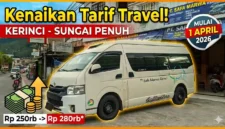 Ilustrasi Mulai 1 April, Tarif Travel Kerinci Sungai Penuh Naik Rp30 Ribu. Gemini AI
