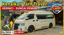 Ilustrasi Mulai 1 April, Tarif Travel Kerinci Sungai Penuh Naik Rp30 Ribu. Gemini AI