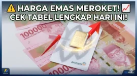 Ilustrasi Harga Emas Antam Melonjak Lagi. Gemini AI