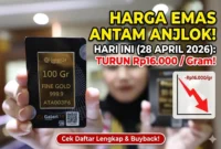 Ilustrasi - Emas Antam Turun Harga.