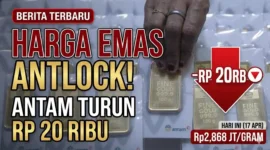 Ilustrasi - Harga Emas Antam Hari Ini Anjlok Rp20 Ribu per Gram. Gemini AI