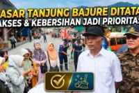 Kolase Wakil Wali Kota Sungai Penuh Azhar Hamzah Meninjau Penertiban Pasar Tanjung Bajure.