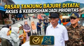 Kolase Wakil Wali Kota Sungai Penuh Azhar Hamzah Meninjau Penertiban Pasar Tanjung Bajure.