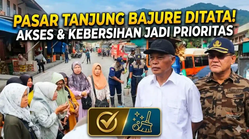 Kolase Wakil Wali Kota Sungai Penuh Azhar Hamzah Meninjau Penertiban Pasar Tanjung Bajure.