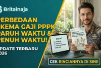 Ilustrasi Perbedaan Gaji PPPK Paruh Waktu vs Penuh Waktu. Gemini AI