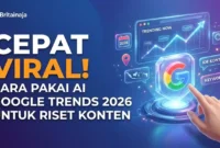 Ilustrasi Cara Pakai AI Google Trends 2026 untuk Riset Konten. Gemini AI