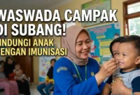 Ilustrasi Waspada Campak, Lindungi Buah Hati dengan Imunisasi. Gemini AI