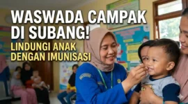 Ilustrasi Waspada Campak, Lindungi Buah Hati dengan Imunisasi. Gemini AI