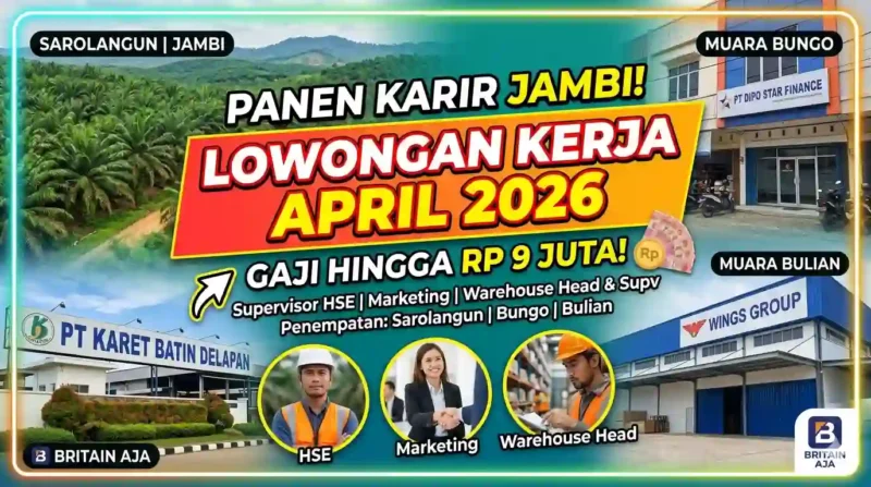 Ilustrasi - Lowongan Kerja di Jambi April 2026: Gaji Tembus Rp9 Juta.