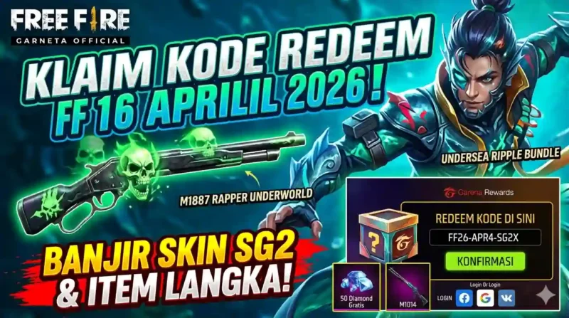 Ilustrasi Kode Redeem FF 16 April 2026. Gemini AI