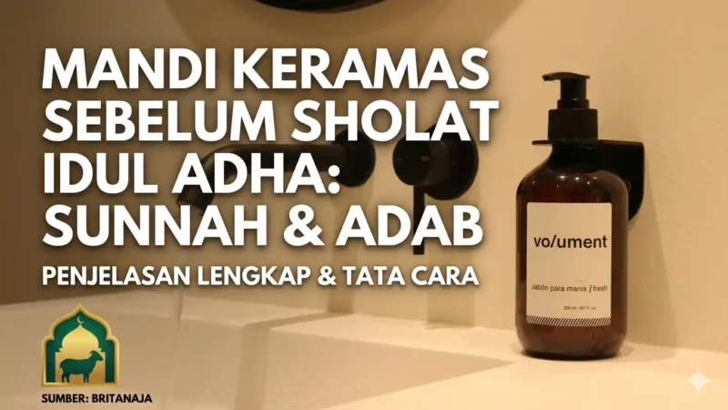 Ilustrasi - Mandi Keramas Sebelum Sholat Idul Adha. Gemini AI