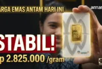Ilustrasi - Harga Emas Antam Hari Ini Stabil.