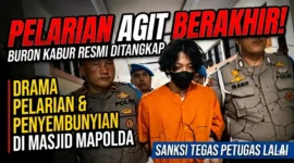 M Alung Ramadhan, daftar pencarian orang (DPO) kasus 58 Kilogram narkotika jenis sabu-sabu yang kabur dari ruangan penyidik pada Oktober 2025 lalu, digiring Provos Polda Jambi ke ruang penyidik, Kamis (16/4/2026). Setelah buron, Alung akhirnya ditangkap di Merlung, Provinsi Jambi, Kamis (16/4/2026).