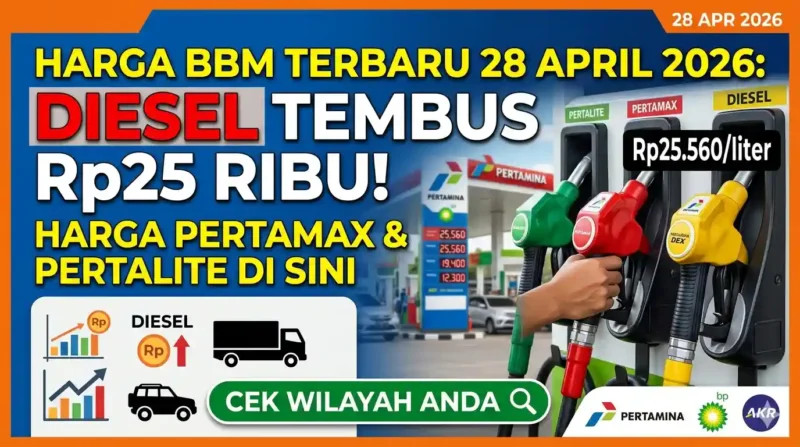 Ilustrasi - Harga BBM Terbaru 28 April 2026: Jenis Diesel Tembus Rp25 Ribu.