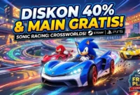 Ilustrasi - Borong Diskon 40% Sonic Racing CrossWorlds & Main Gratis di Steam.