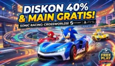 Ilustrasi - Borong Diskon 40% Sonic Racing CrossWorlds & Main Gratis di Steam.