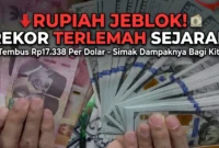 Ilustrasi - Rupiah Tembus Rp17.338 per Dolar AS: Titik Terendah Baru dalam Sejarah.