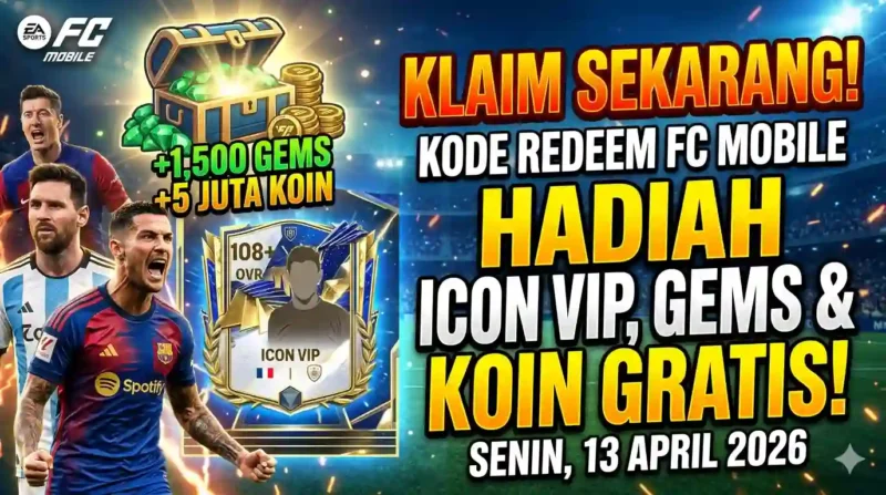 Ilustrasi Kode Redeem FC Mobile 13 April 2026. Gemini AI