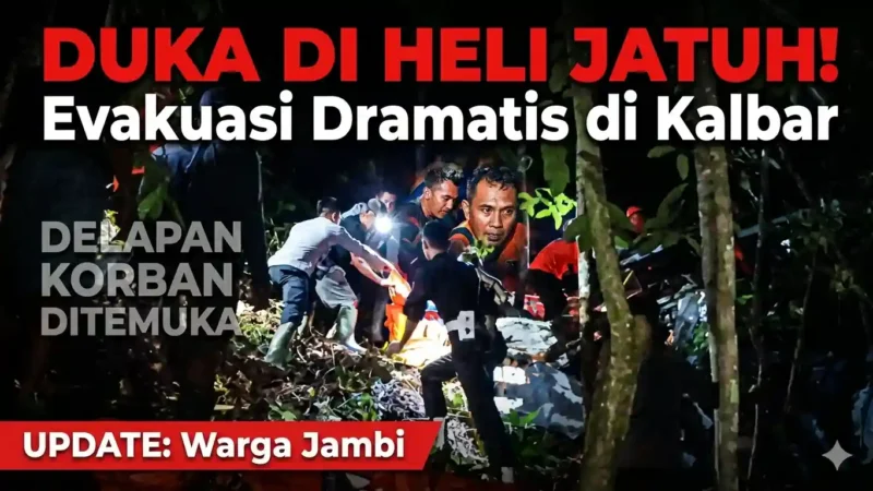 Proses Evakuasi Korban Kecelakaan Helikopter di Kalbar.