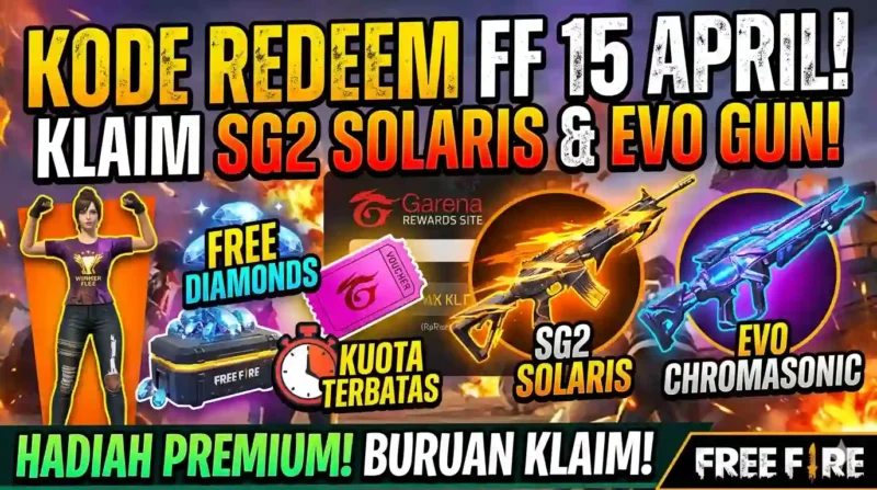 Ilustrasi Kode Redeem FF Terbaru 15 April 2026. Gemini AI