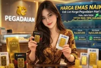 Ilustrasi - Harga Emas Antam Hari Ini Naik.