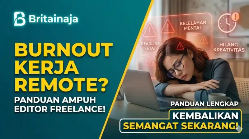 Ilustrasi Sering Lelah Menatap Layar? Ini Cara Ampuh Freelance Editor Atasi Burnout. Gemini AI