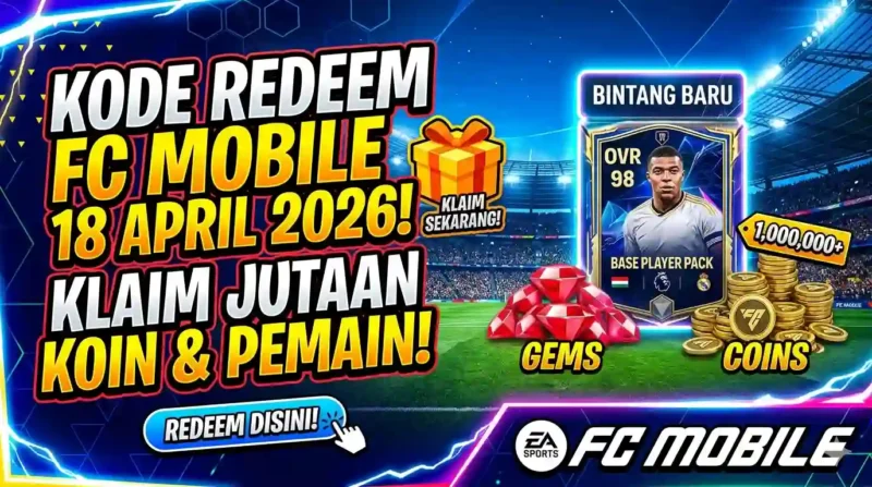 Ilustrasi Kode Redeem FC Mobile Hari Ini 18 April 2026. Gemini AI