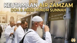 Ilustrasi - Sedang Minum Air Zamzam.