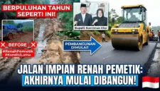 Kolase Pembangunan Jalan Impian Warga Renah Pemetik. Gemini AI