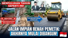 Kolase Pembangunan Jalan Impian Warga Renah Pemetik. Gemini AI