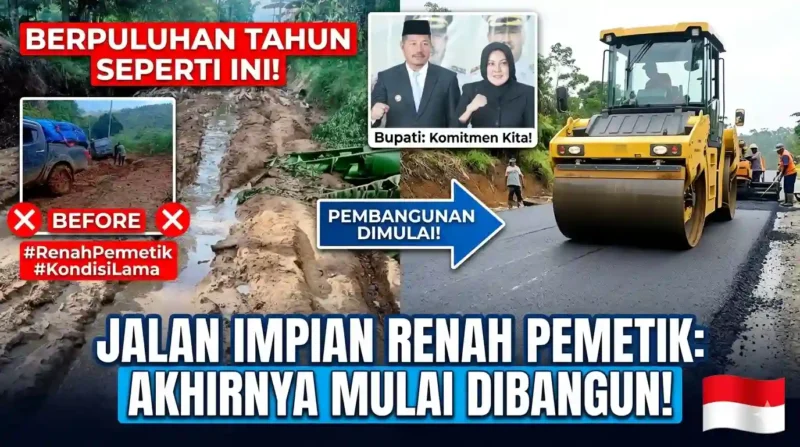 Kolase Pembangunan Jalan Impian Warga Renah Pemetik. Gemini AI
