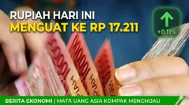 ILUSTRASI. Rupiah di pasar spot ditutup menguat 0,11% ke Rp 17.211 per dolar AS pada hari ini (27/4/2026).