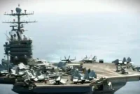 Kapal induk USS Abraham Lincoln. (Foto The Guardian)