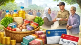 Ilustrasi bansos. (Foto: ChatGPT)